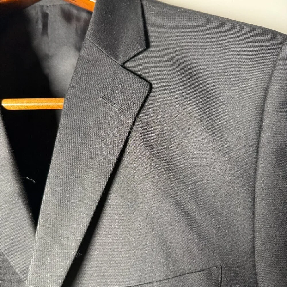 Alain Dupetit Blazer Mens 42R Black 3 Button Suit Jacket